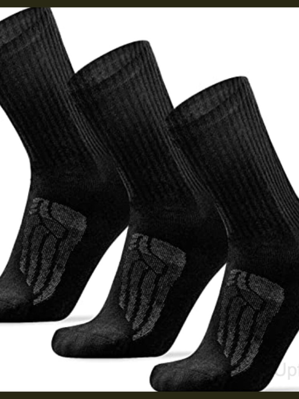 Merino Wool Blend Crew Hiking Running Thick Cushion Socks 3 Pack